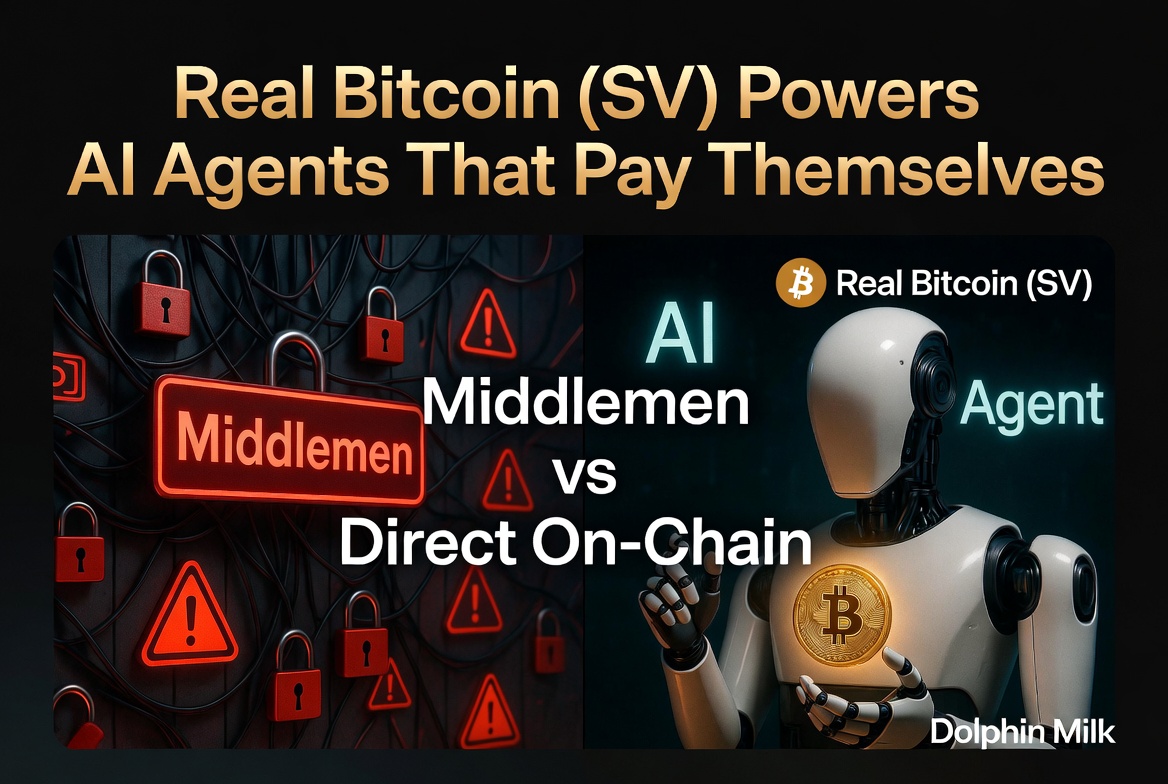 🚨Real Bitcoin (SV) Powers AI Agents That Pay Themselves 🦇📈🚀
While Coinbase is busy building complex payment layers — facilitators, bridges, wrapped tokens, and countless middlemen — just to make simple transactions “work”…
…an autonomous AI agent called Dolphin Milk is