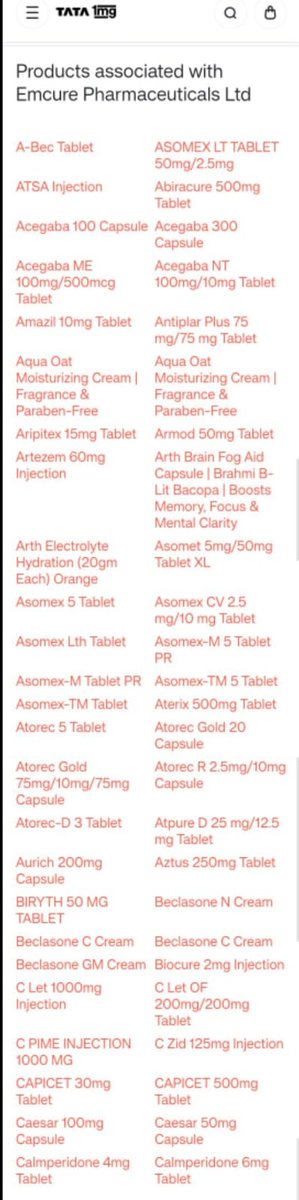 varunsden's tweet image. Emcure alternate options list #BoycottEmcure