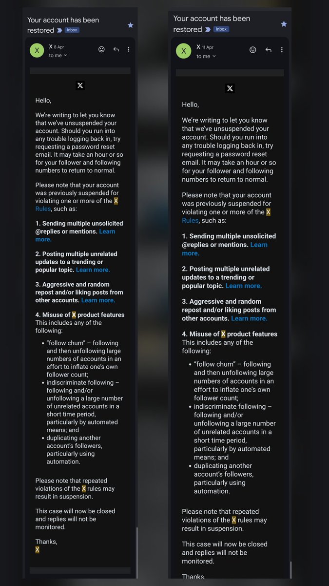 power_rager_'s tweet photo. Hey @XSupport, my 17-yr-old account @VYOVI_ is stuck in a "Restoration Loop." Received 5 emails saying it’s restored, but it's still suspended. Your DSA appeal form is blocked—it needs a "Case Key" never sent. This violates #DSA Art 20. @DigitalEU @CNaM_ie #DigitalServicesAct https://t.co/k65YTsKPXB