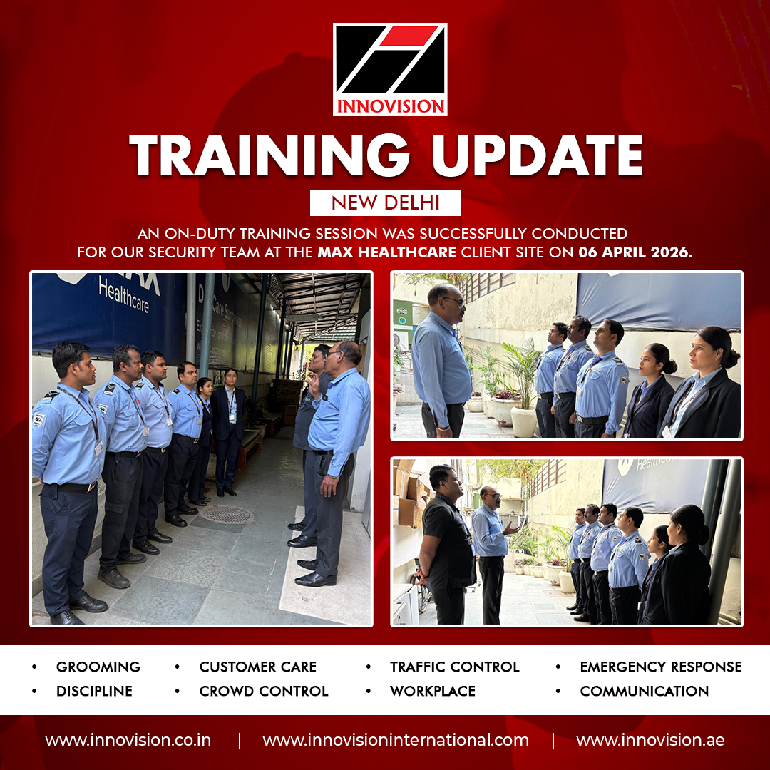 Innovision_Ltd's tweet image. Empowering excellence on duty 💼

Our team completed on-site training at @MaxHealthcare , New Delhi—focused on discipline, readiness &amp;amp; emergency response.

At @Innovision_Ltd , training is a continuous commitment.

#InnovisionLimited #SecurityServices #TrainingUpdate #SafetyFirst