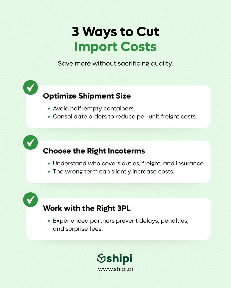 teamshipi's tweet image. Save on import costs without cutting corners. Smart logistics wins. #ImportSavings #EcommerceGrowth #ShippingSmart #shipi