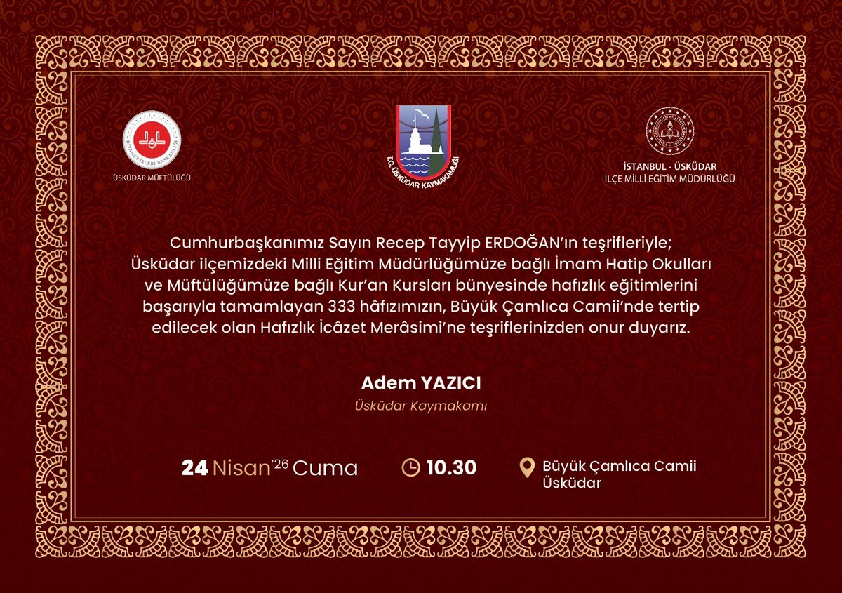 Üsküdar Müftülüğü (@uskudarmuft) on Twitter photo 