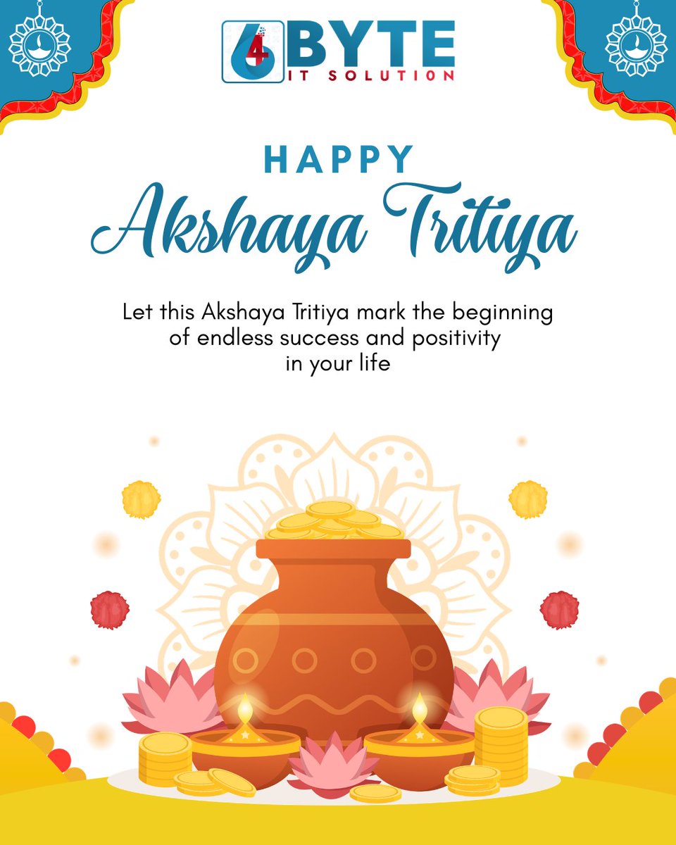 byte_64's tweet photo. ✨ Happy Akshaya Tritiya! May your brand shine with endless growth &amp; success. Boost your business with 64 Byte IT Solution 🚀 📞 +91-7873449094 🌐 https://t.co/I0mydPEHb5 #AkshayaTritiya #DigitalMarketing #BusinessGrowth #64ByteITSolution https://t.co/xZrHgCVECW