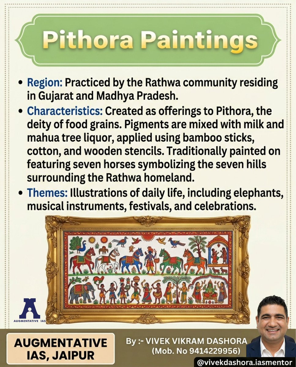 VVDashora's tweet photo. India’s paintings are not just art… they are HISTORY 🎨🇮🇳
#IndianPaintings #IndianArt #ArtOfIndia #AjantaCaves #RajaRaviVarma  
#Mfhussain #AmritaSherGil #IndianCulture #IndianHeritage  
#HistoryOfIndia #UpscPreparation #RasExam #StudyMaterial https://t.co/xEiIjswccl