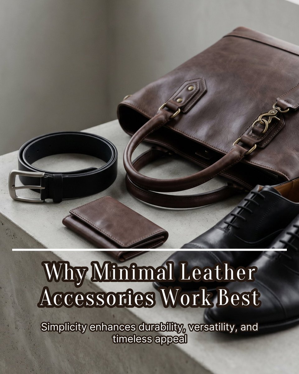999Accessories's tweet photo. Great style isn’t excess—it’s essentials.
Clean designs age better, quality leather gains character, and minimal pieces pair with everything. A structured bag, classic belt, sleek wallet, timeless shoes—that’s enough.
#MinimalFashion #999Accessories #StyleRules https://t.co/OuB0aRFBlv