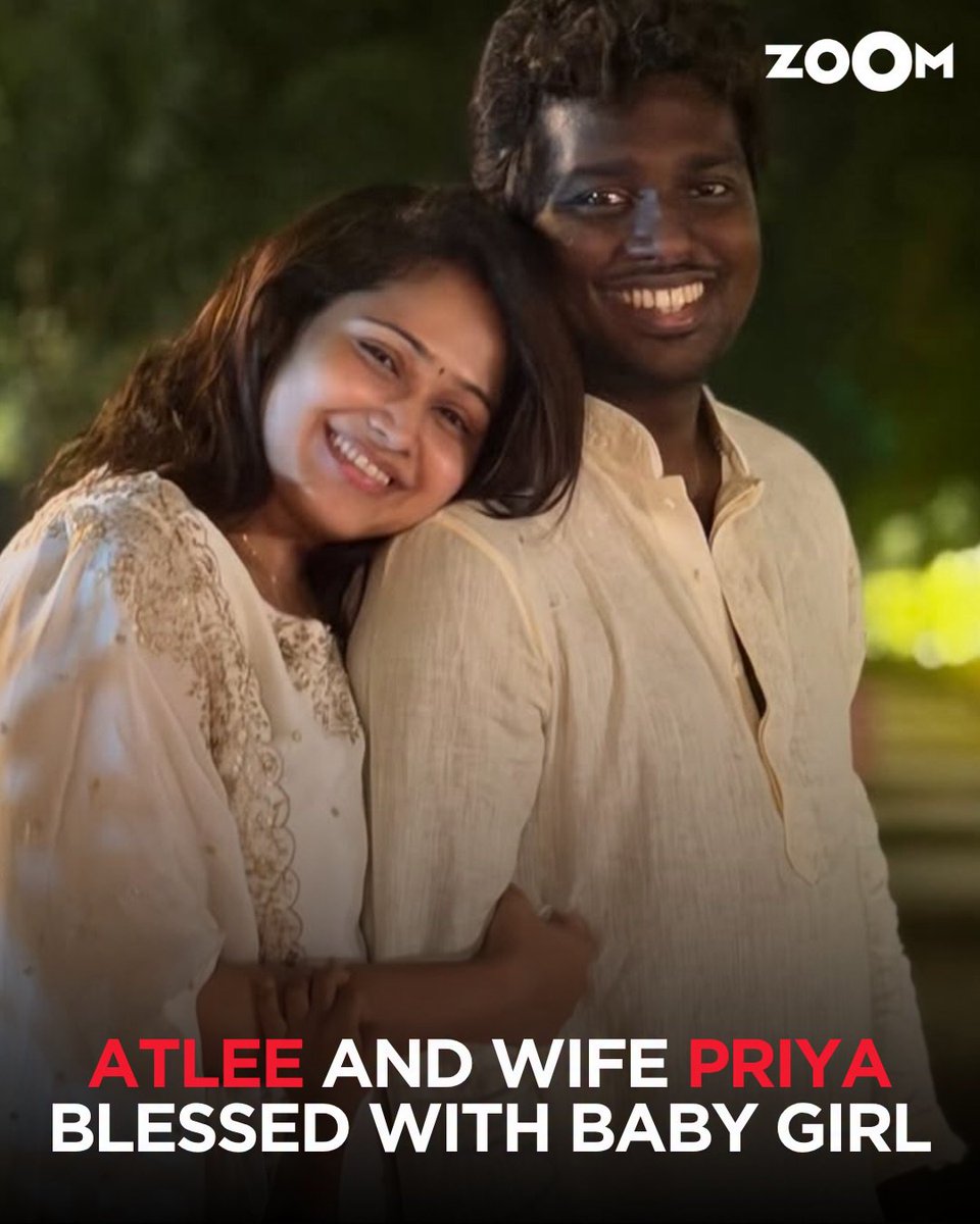 ZoomTV's tweet image. Atlee and his wife Priya Atlee have welcomed a baby girl. The couple shared the news on social media and expressed their happiness as they begin this new chapter.

The two are already parents to a son, and this marks another special moment for their family.

#zoomtvtrends #atlee