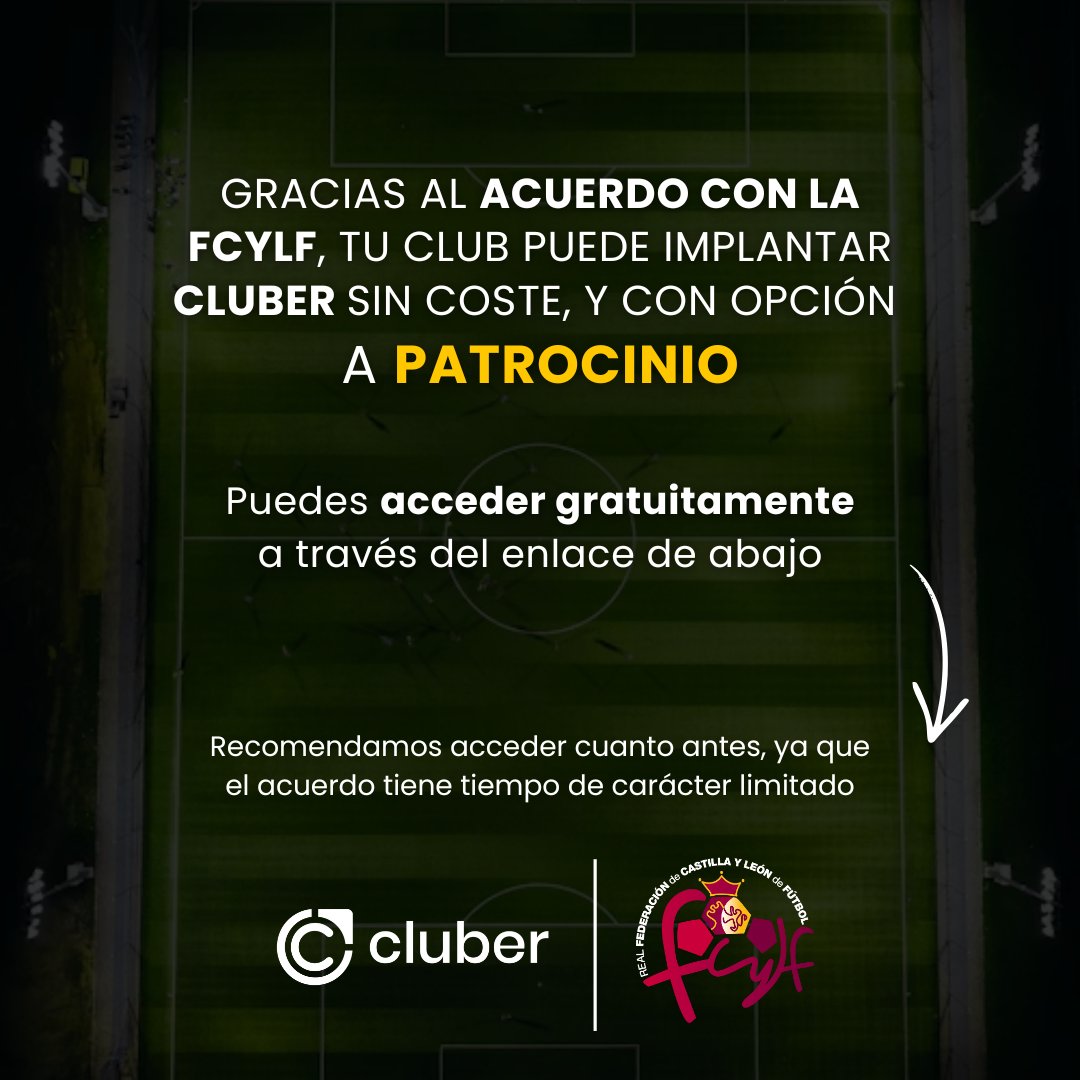 FCyLF's tweet photo. 𝐏𝐚𝐫𝐭𝐧𝐞𝐫 𝐝𝐢𝐠𝐢𝐭𝐚𝐥 @Cluber_App 🤝 @FCyLF 
Simplifica tu día a día como club 🏟️

Mejora la gestión interna y ahorra tiempo 
▶️ Sencillo
▶️ Adaptado a la realidad de los clubes 
▶️ Pensado para facilitar la gestión integral

➕ 850 clubes de fútbol ya utilizan la plataforma con una experiencia muy positiva

Solicita ℹ️ https://t.co/hhI7xfWwTa
