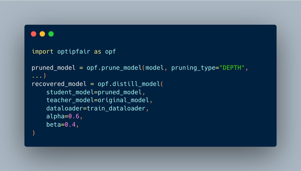 PereMartra's tweet image. Pruning an LLM without Knowledge Distillation is doing half the job. OptiPFair v0.4.0 closes the loop.

✂️ -28.2% size 
🧠 80.3% benchmark retention 
💻 In 2 lines of code
⭐ Try it &amp;amp; star the repo: github.com/peremartra/opt…

#LLMs #OpenSource