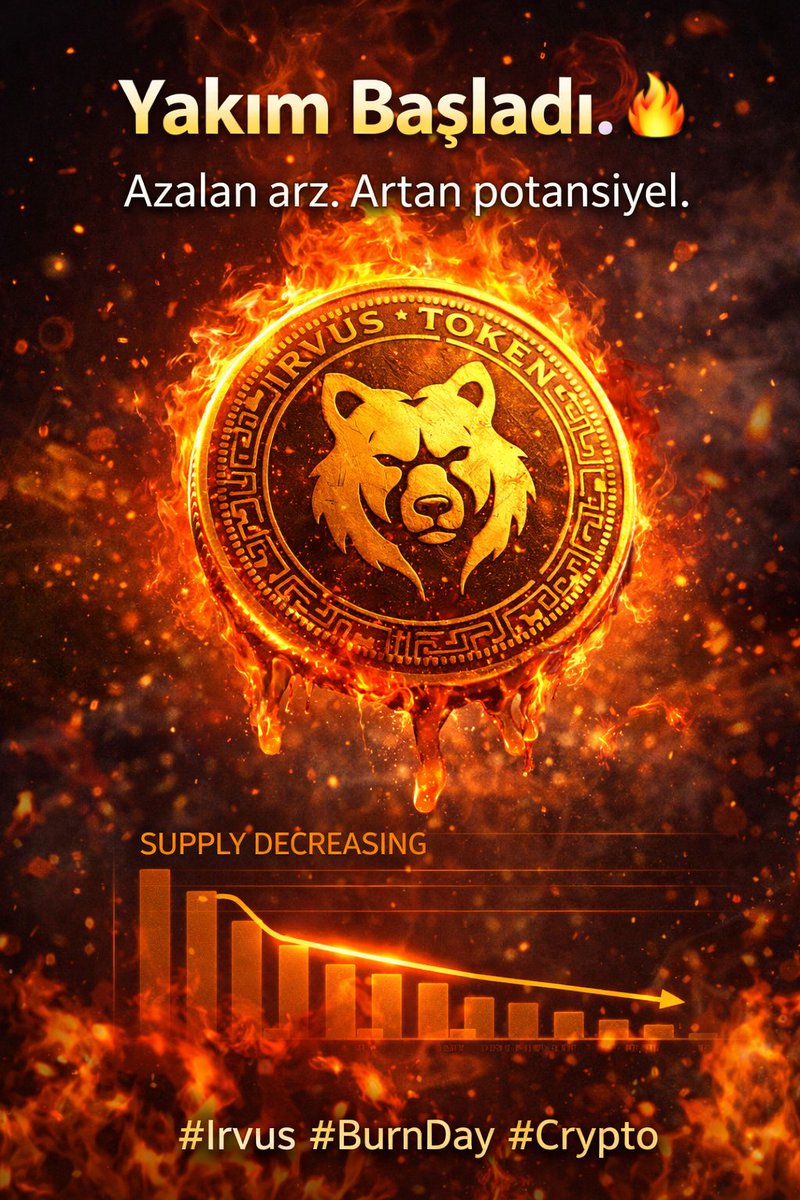 qh00stt1's tweet image. Irvus ekosisteminde bugün önemli bir adım: Token Burn 🔥

Dolaşımdaki arzın azaltılması,
uzun vadeli değer yapısını güçlendirir.

Sistem sadece büyümüyor, optimize oluyor.
@coingecko @coinbase @IrvusTurkiye 
#Irvus #TokenBurn #Web3