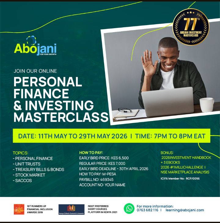 The ultimate financial goal is to build passive income streams that will eventually replace salary income.

Every single Ksh 1 you invest in MMF, fixed income fund, stock market, bond fund or SACCO deposits and share capital - gives your employer a little less power over you.