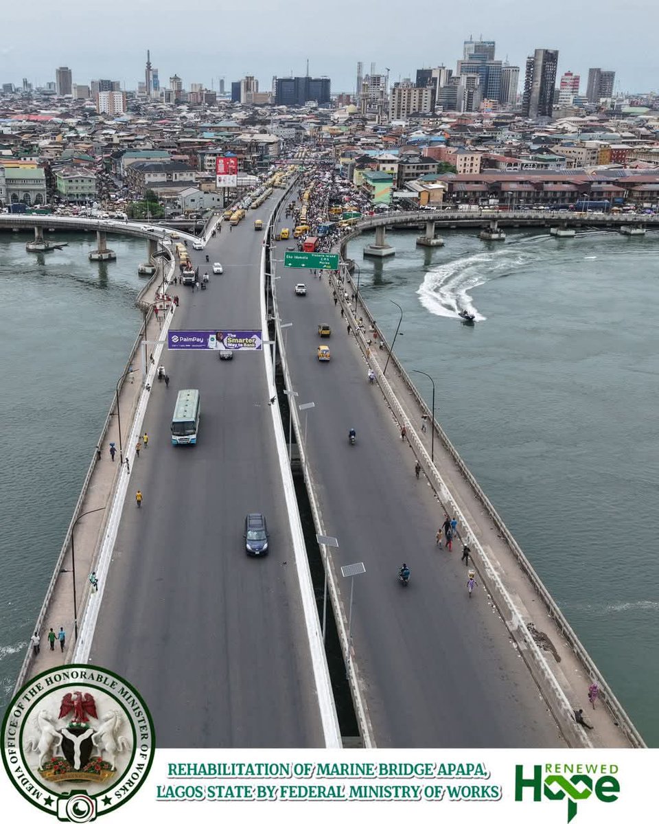 RuthOyiza1's tweet image. Marine Bridge in Apapa, Lagos has transformed from a major bottleneck to a smooth, safer route, restoring ease of movement and supporting business.
A clear sign of ongoing infrastructure renewal across Nigeria. 🇳🇬
Renewed Hope of PBAT
#Progress #Transformation #Infrastructure