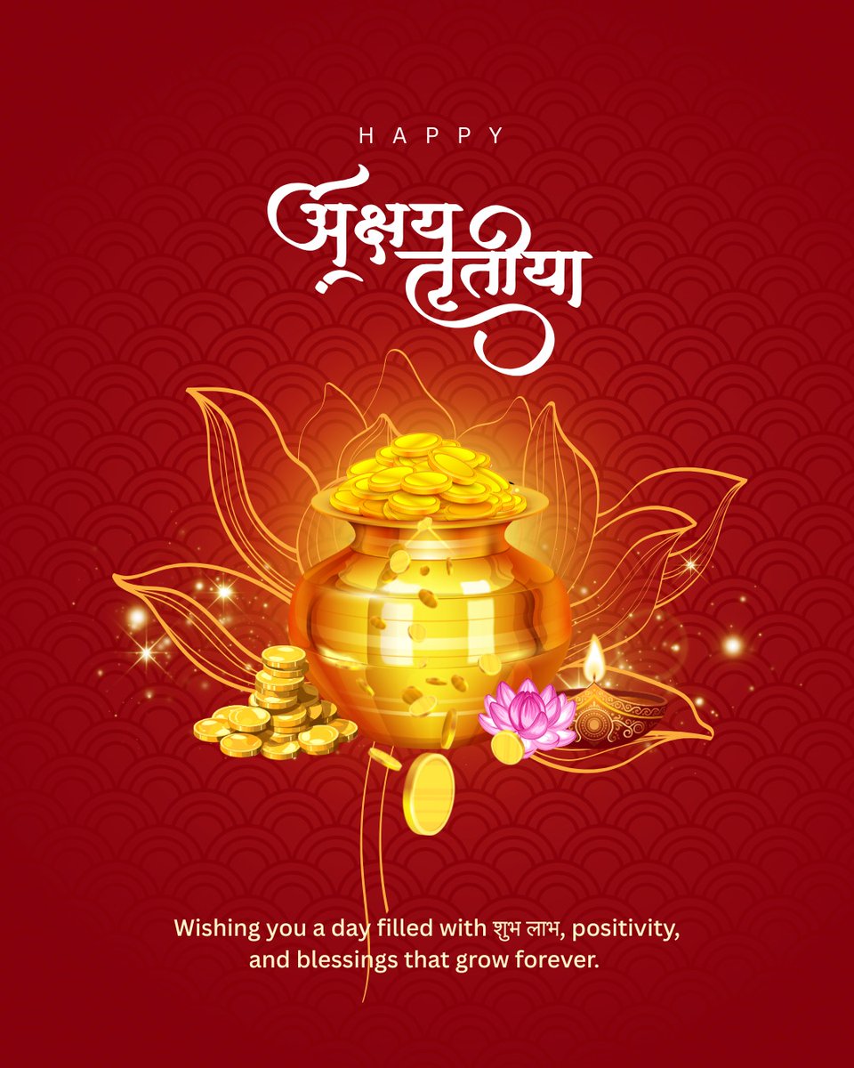 SandeepbakshiDr's tweet image. May your life shine brighter than gold and your happiness grow endlessly 

Wishing you prosperity, positivity, and blessings this Akshay Tritiya.

#AkshayTritiya #FestiveVibes #ProsperityAndHappiness #ShubhLabh #IndianFestivals