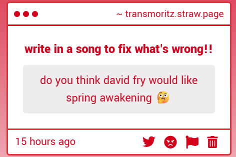 trans_moritz's tweet image. in my mind #Yes and he hates steven sater and his favs are the dark i know well + don't do sadness / blue wind