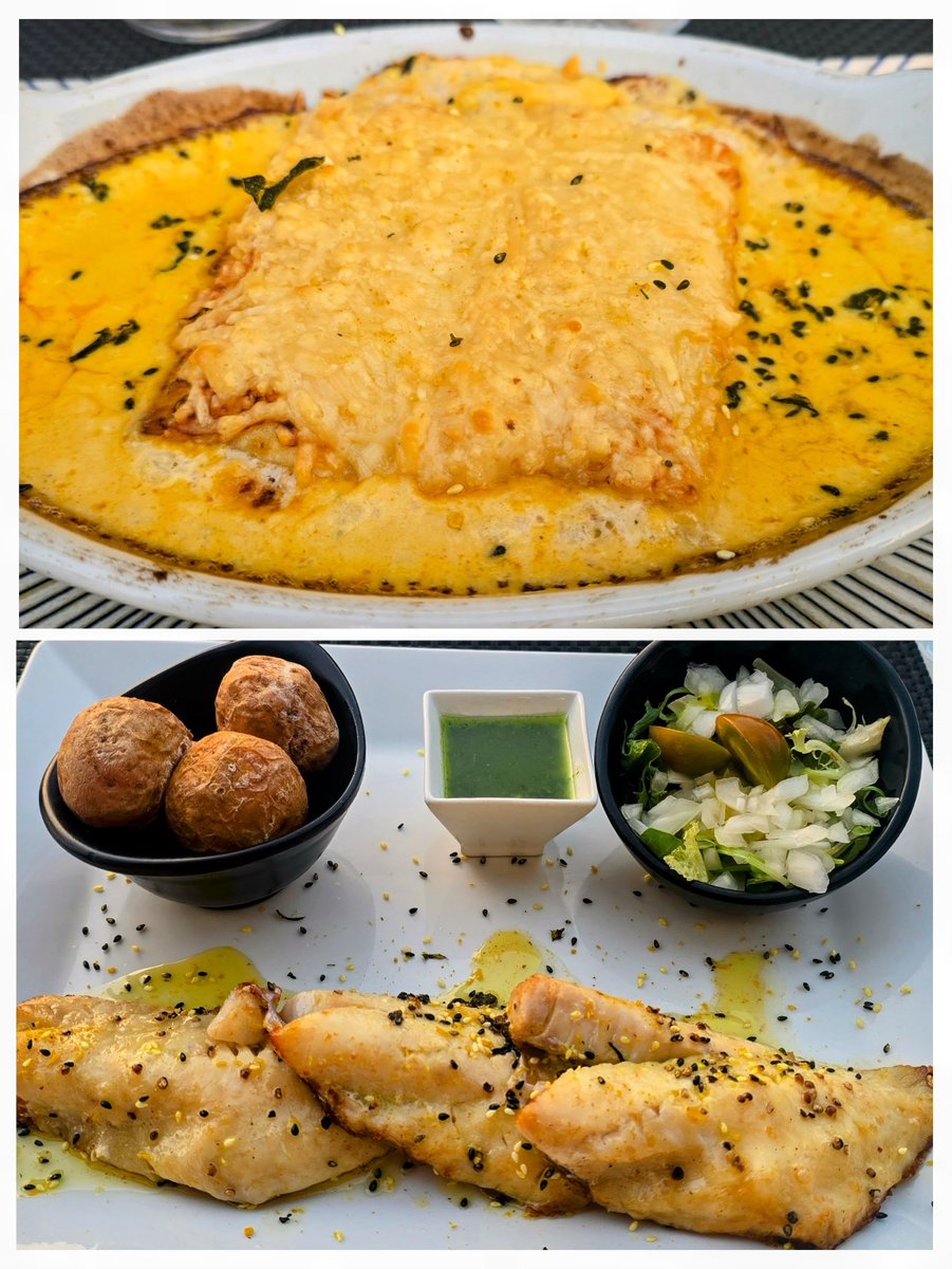 bigphil321's tweet image. Fantastic dinner last night at a little place on the harbour, lovely view of the sunset👌💕
Sardines starter &amp;amp; fish with Canarian potatoes for Wendy, goats cheese with crab cannelloni for me &amp;amp; some great wine👌👊
Then back to the balcony for a night cap &amp;amp; stars ✨💕 #perfect