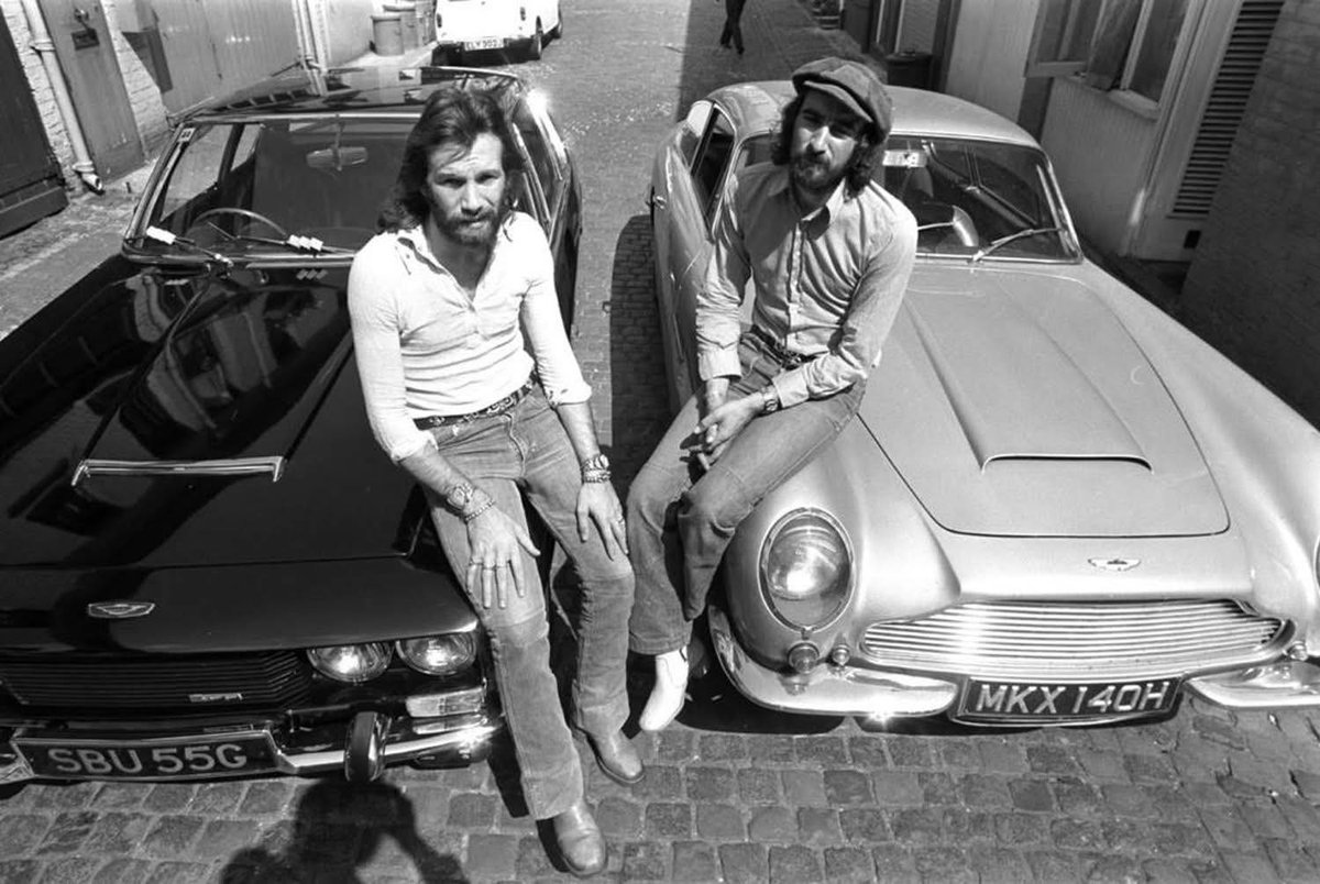 FilmsQuirky's tweet photo. #TakingABreakFromFilming
Fleetwood Mac members #DaveWalker and #JohnMcVie with their Jensen FF & Aston Martin DB6 ๐ in London (c1972). https://t.co/nQHflLJ0xU