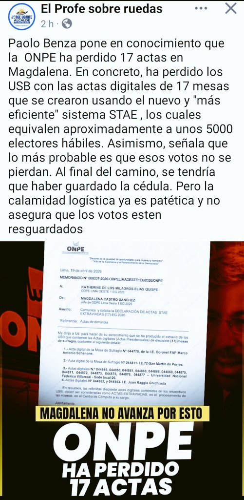 Se perdieron 17 Actas en Magdalena equivalentes a 5000 votos 
No Al Fraude 
Corvetto