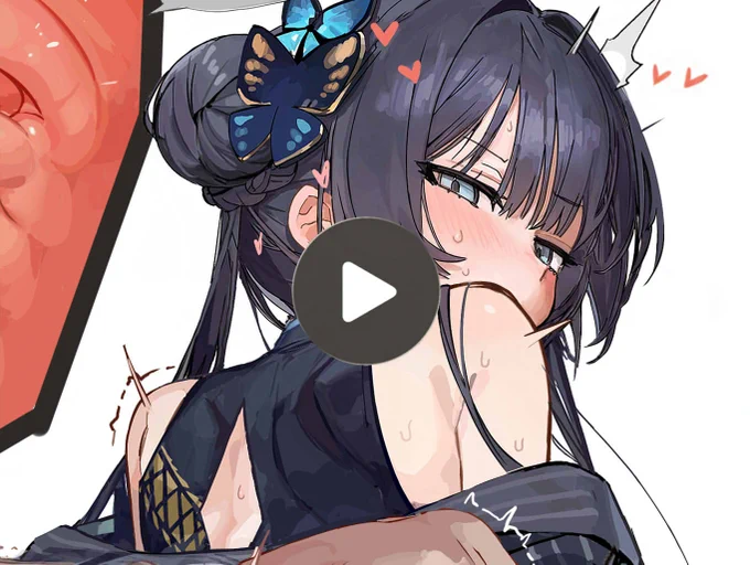 キサキちゃんの絵、動画にしてみました!hすぎたのでR18垢()の方で…