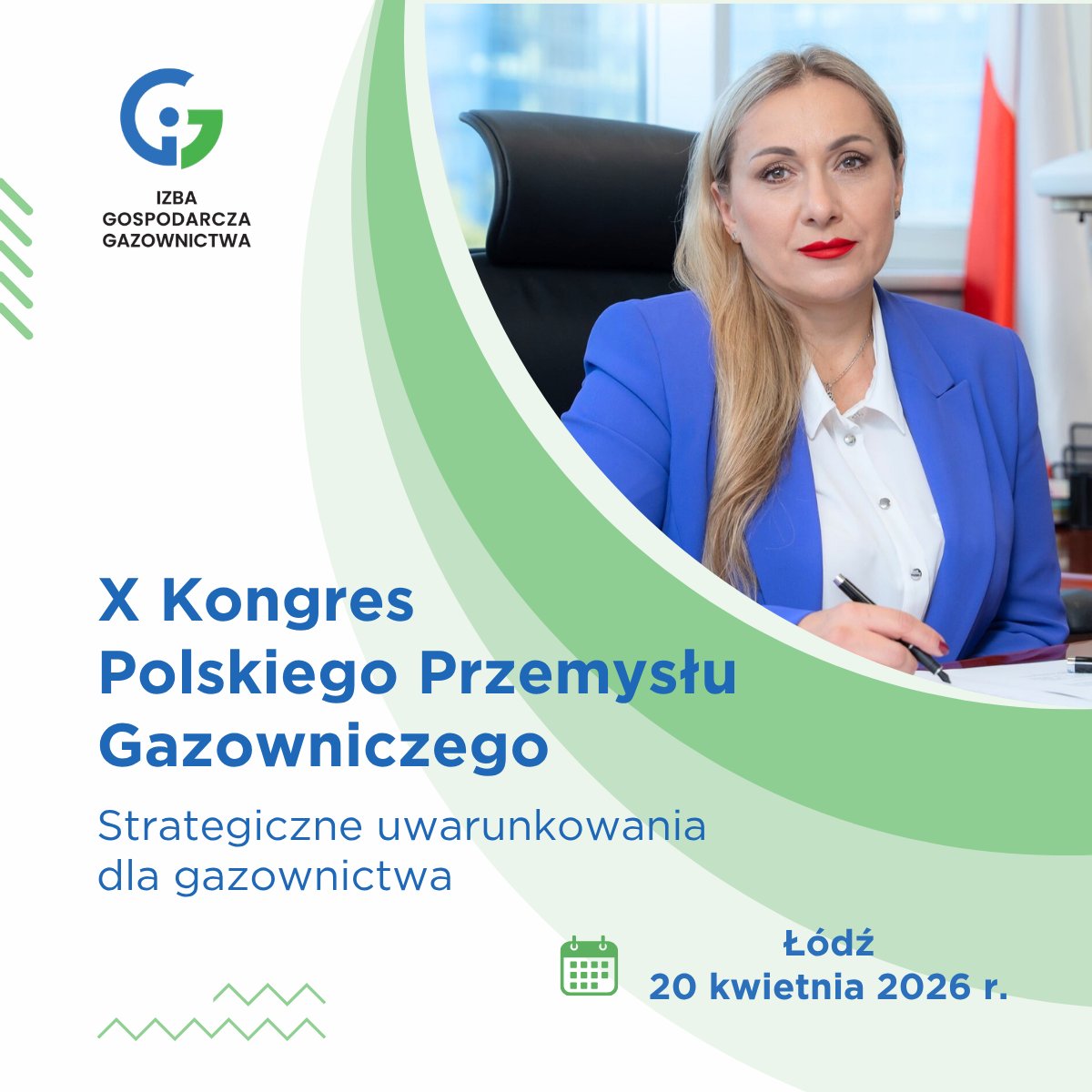 UREgovPL's tweet photo. Ten tydzień zaczynamy w #Łódź.

Prezes Renata Mroczek będzie dziś gościem X Kongresu Polskiego Przemysłu Gazowniczego, którego organizatorem jest @IGG_PL.

Prezes #URE weźmie udział w panelu "Strategiczne uwarunkowania dla gazownictwa".

Początek o godz. 11:30.🕦 https://t.co/woBEITgXdV