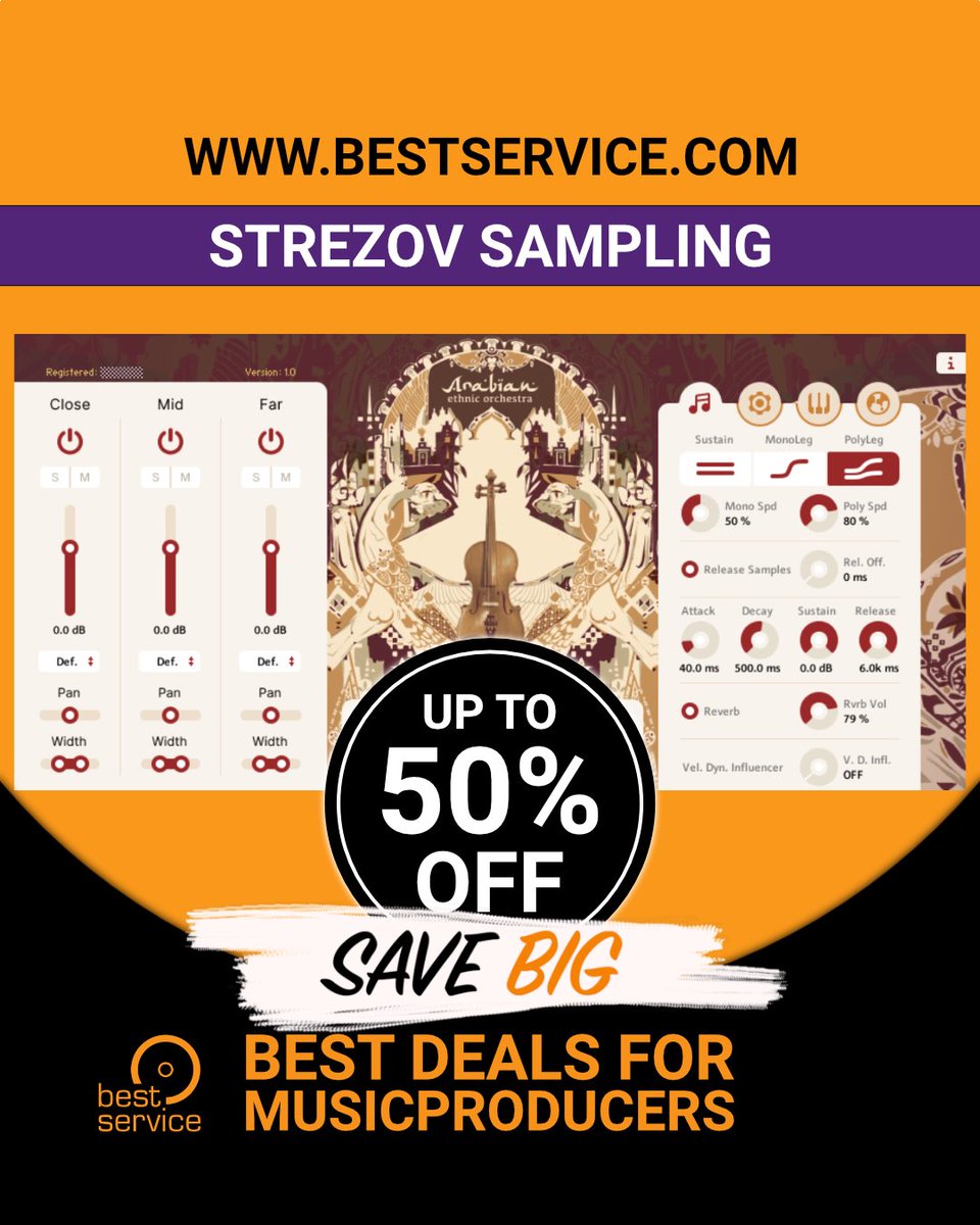 bestservicenews's tweet image. Strezov Sampling - Up to 50% Off

Discover the Arabian Ethnic Orchestra by Strezov Sampling.

Get it here:
bestservice.com/en/deals/strez…

#MusicProduction #MusicProducer #SoundDesign #PluginDeals #ProducerLife #HomeStudio #PluginSale #MusicPluginSale #ProducersDeals #Beatmaker