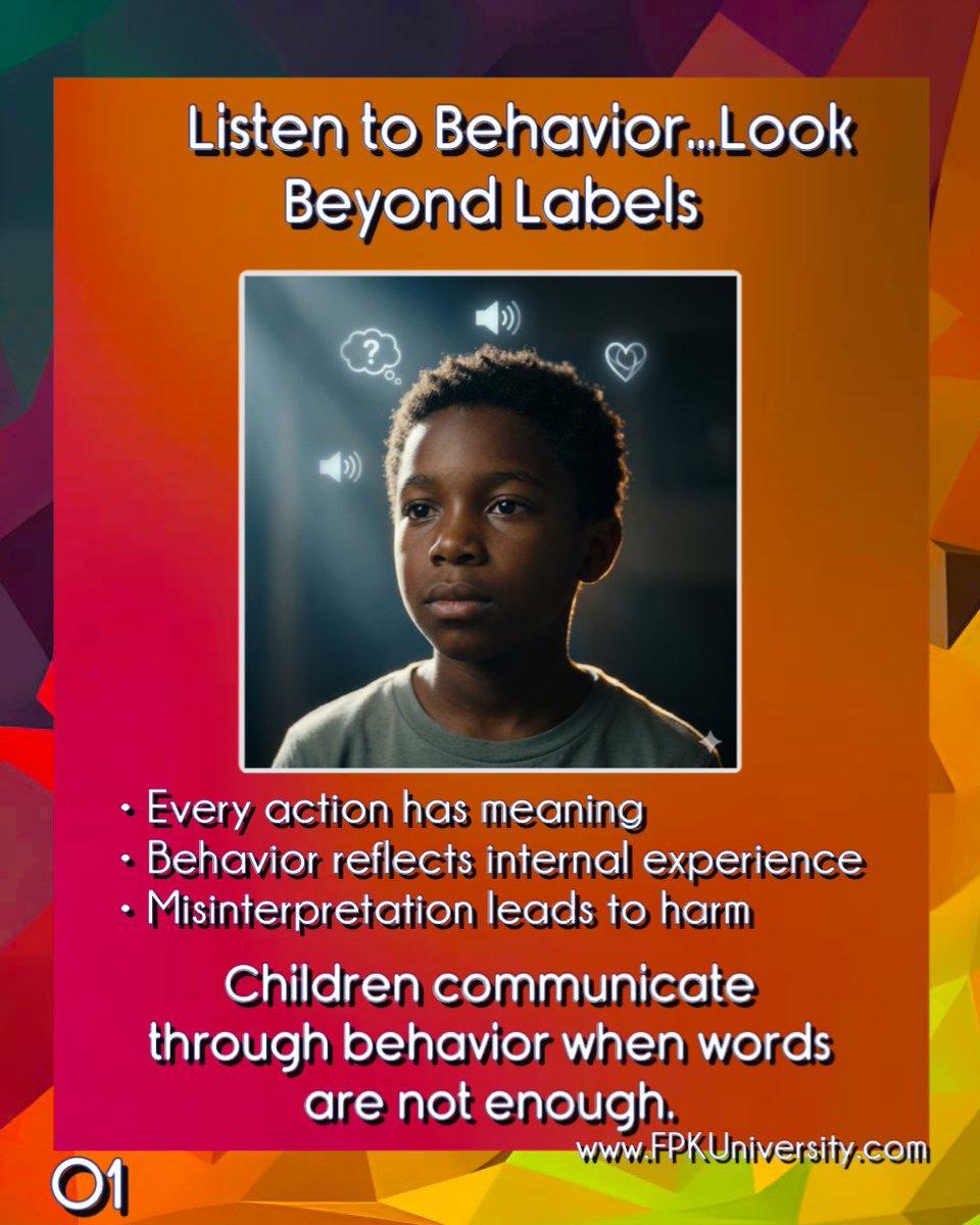 FPKUniversity's tweet image. Behavior is communication.

Every action reflects an internal experience—not defiance.
Understanding changes outcomes.

#ChildDevelopment #BehaviorSupport