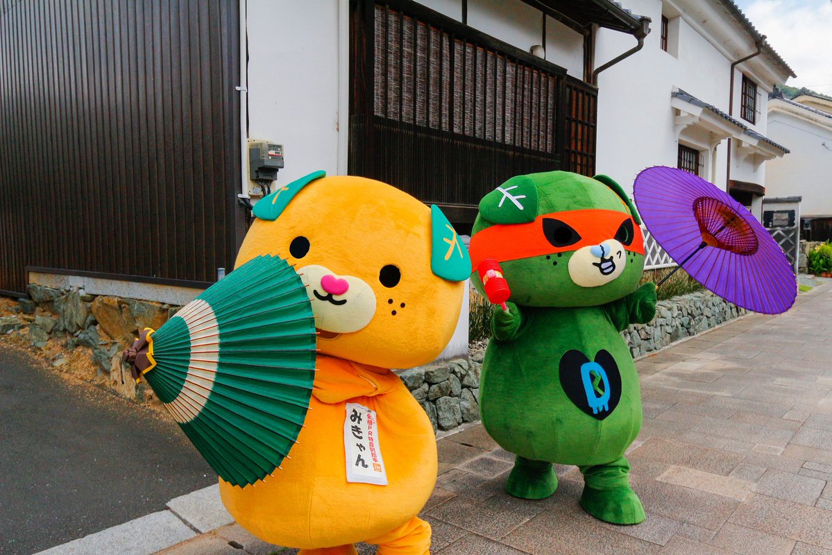 こんにちきゃん🍊

今日は和傘を持って📸✨
みきゃんは🟢、ダークは🟣
どっちも似合っとるやろ〜❓