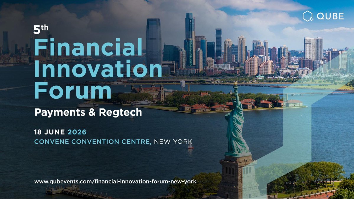 qubevents's tweet image. QUBE Events is pleased to announce the 5th Financial Innovation Forum - New York, taking place on 18 June 2026 at the Convene Convention.

To register and access the agenda: cstu.io/34fae1

#qubevents #Fintech #Payments #RegTech #Innovation #FinancialServices #Leadership