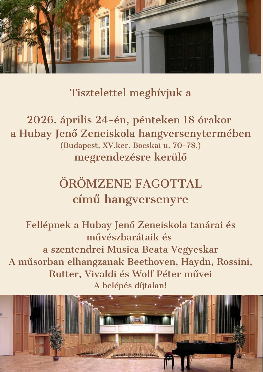 AndreaGerak's tweet photo. Szeretettel várunk mindenkit erre a pénteki hangversenyre 🎶🎼

A #MusicaBeata kórussal fogunk énekelni.

#koncert https://t.co/RxOZzAPJKi