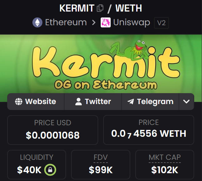 Volume’s back on ETH mainnet. OG coins are pumping hard again. One I found is $KERMIT — OG coin, listed 2y ago

ca : 0x7f3b4b68ca0238f387d8b1a8fbc002d0e6d4cd5b

#DYOR #NFA