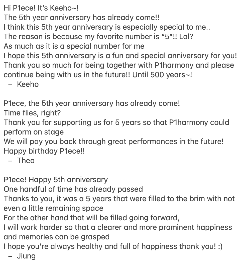 GYARUP1ECE's tweet photo. 💙 Happy P1ece Day 💙
To. P1ece 〰 From. P1H
[ENG TRANS] https://t.co/kYphtKquEX