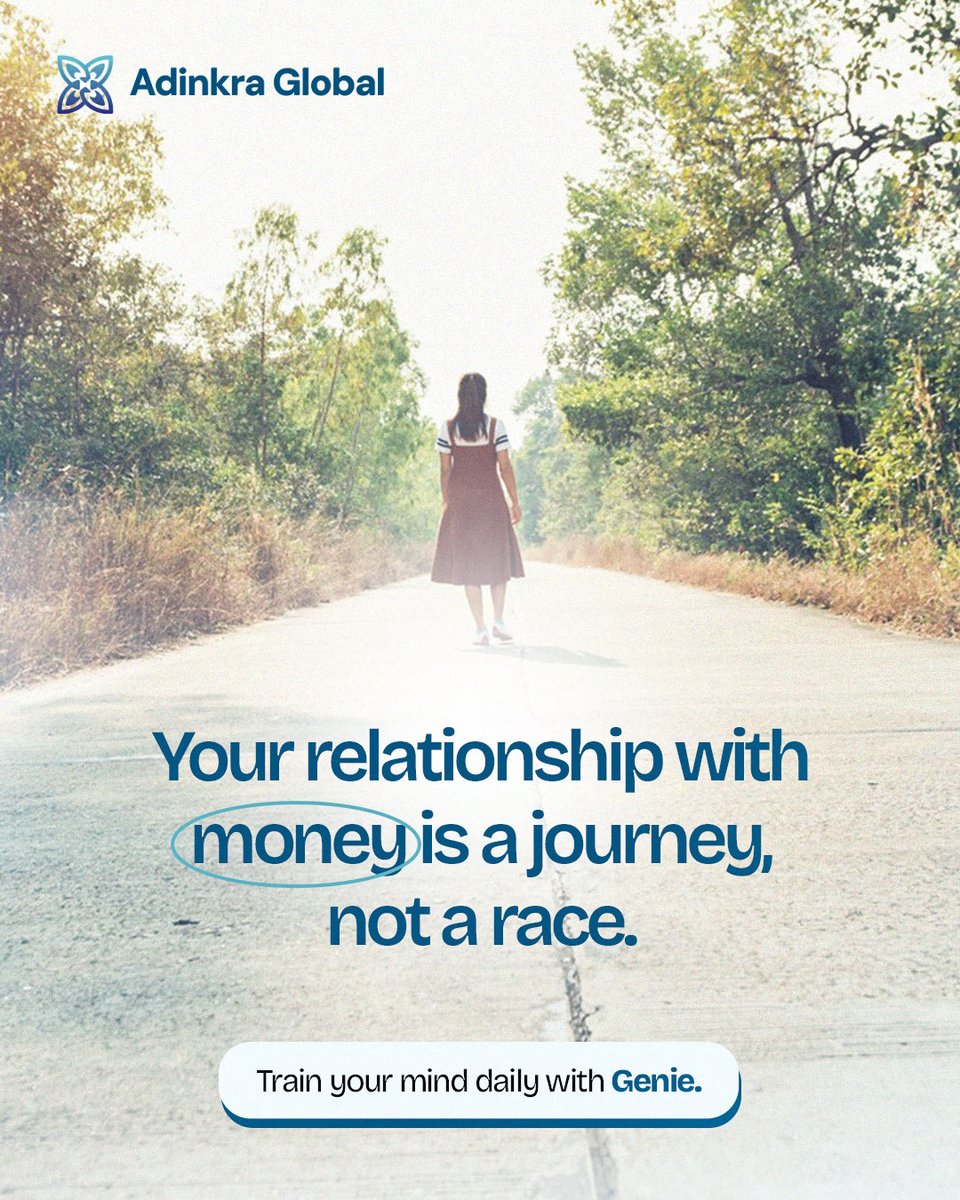 AdinkraG5802's tweet photo. Your relationship with money is a journey, not a race. 
It’s not about speed or comparison, but about steady growth, learning your habits, and making small intentional choices that build real financial confidence over time.

#Genieapp #finance https://t.co/c8iL4CIuJY