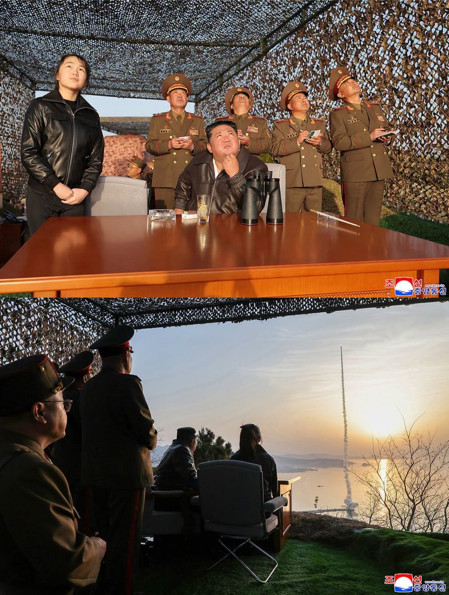 ShanghaiEye's tweet image. #DPRK leader #KimJongUn, with his daughter observes what it says a test launch of an upgraded surface-to-surface ballistic missile at an undisclosed place in the country on Sunday, April 19, 2026.