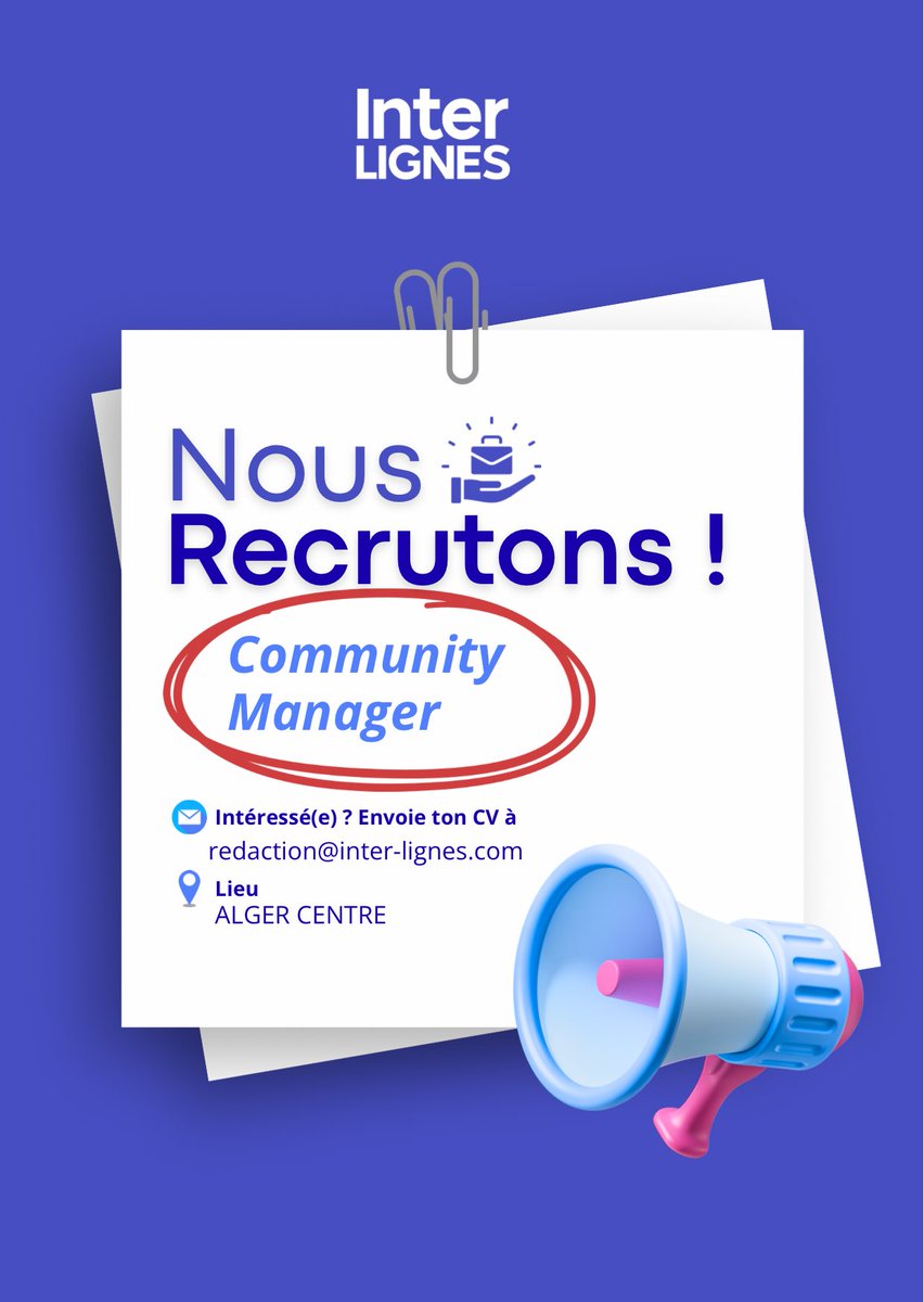 inter_lignes's tweet image. Envoyez vos CV.

#Algerie #Presse #press #Media