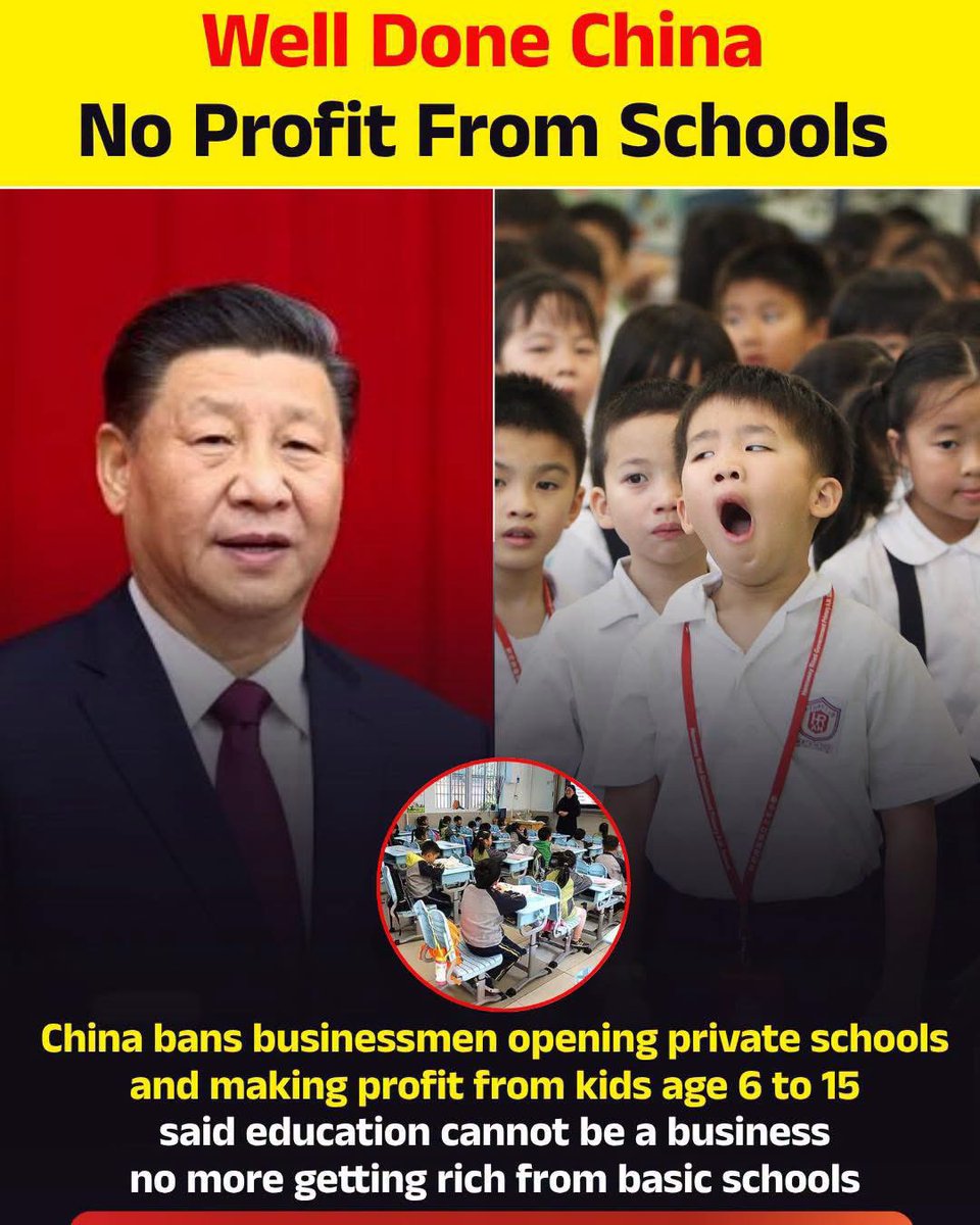 DeroNgabz's tweet image. The goal?
✔️ Reduce family pressure
✔️ Make education more equal
✔️ Kill the profit-driven school system

👉 Should other countries do the same?
#china #education