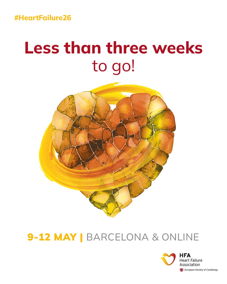 escardio's tweet image. #HeartFailure26 is just weeks away – join the movement in Barcelona &amp;amp; Online. 

Across four dynamic days, experience a Scientific Programme designed to power the evolution of care. 

Unable to travel? Join Online for live sessions, on-demand access &amp;amp; CME accreditation.