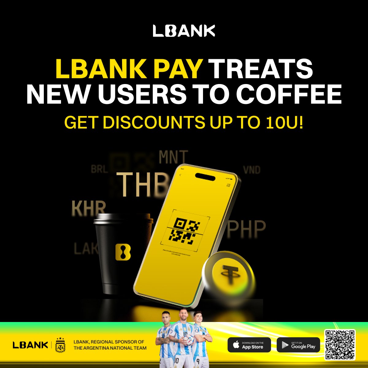 🚨 LBank Pay just got bigger
Now supporting 8 fiat currencies with 6 new additions
SGD, MNT, KHR, PHP, THB, LAK

Crypto isn’t just for trading anymore. It’s for real payments.

🎁 New users only
Spend 3 USDT or more, get up to 10 USDT back
📅 Apr 20 – Jun 30
🔗