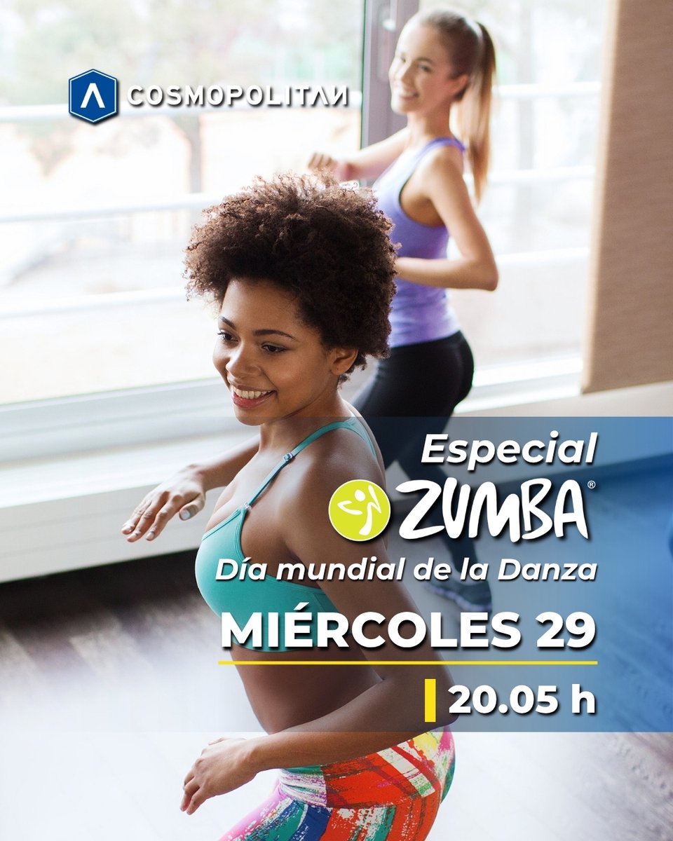 Cosmo_Elche's tweet image. Porque nos encanta la #danza y sobre todo los grandes beneficios que aporta a nuestra #salud y bienestar físico y emocional. Te invitamos a celebrar con nosotros el próximo 29 de abril el #DíaMundialdelaDanza con un especial de #ZUMBA a las 20.05 h ¡Te esperamos! ¡Somos tu club!