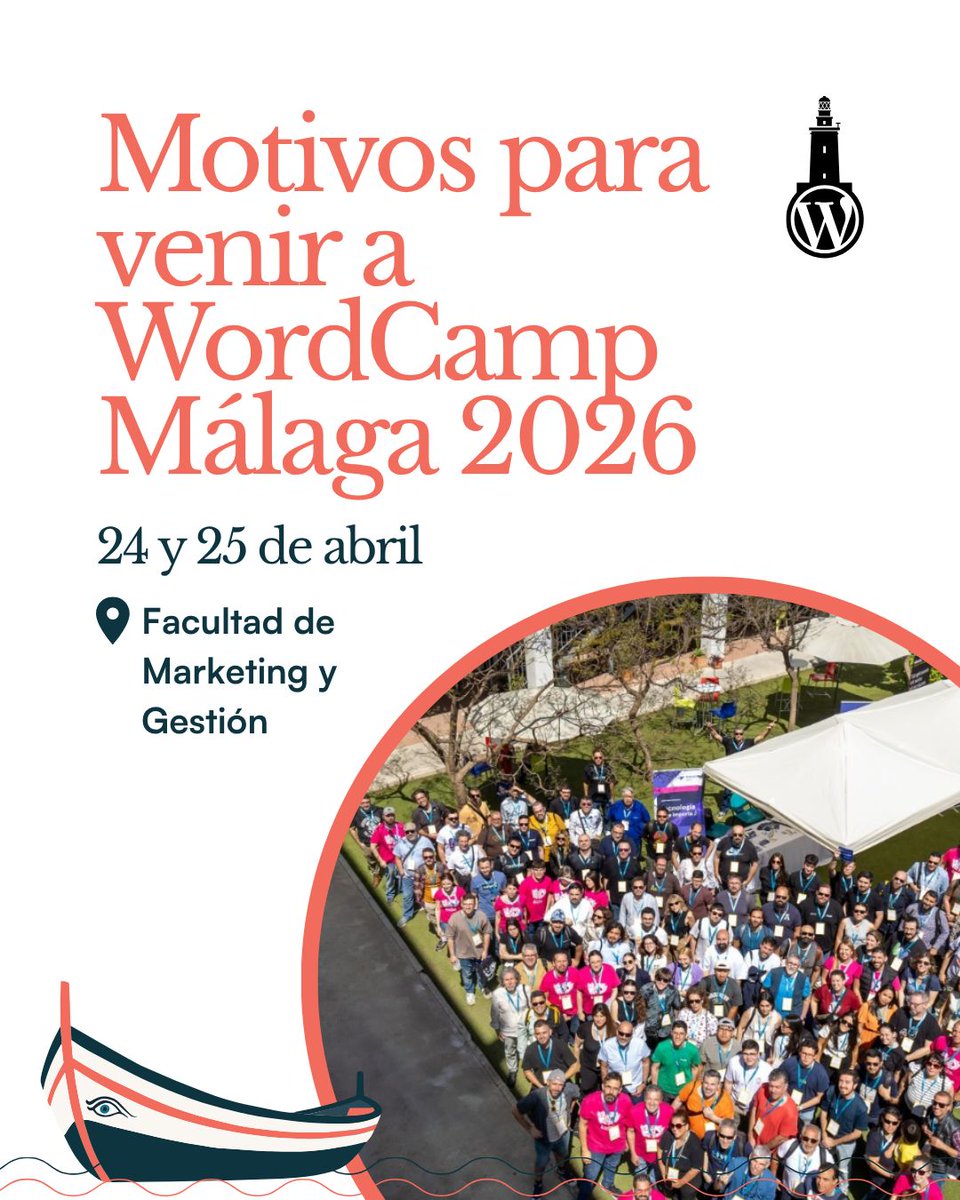 wpmalaga's tweet image. ¿Te lo vas a perder?

Aún estás a tiempo de comprar tu entrada malaga.wordcamp.org/2026/tickets/ 

#WCML26 #Málaga #WordPress #WordCamp