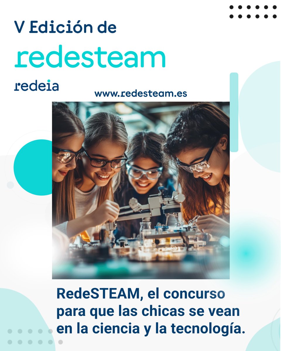 redesteam1's tweet image. ✨ Cuando una alumna descubre que puede, todo cambia.
#RedeSTEAM lleva proyectos STEAM reales al aula para que las chicas se vean en la ciencia y la tecnología.

🗓️ Hasta el 6 de mayo puedes entregar tu proyecto en: redesteam.es

#STEAM #STEM #ESO #FP