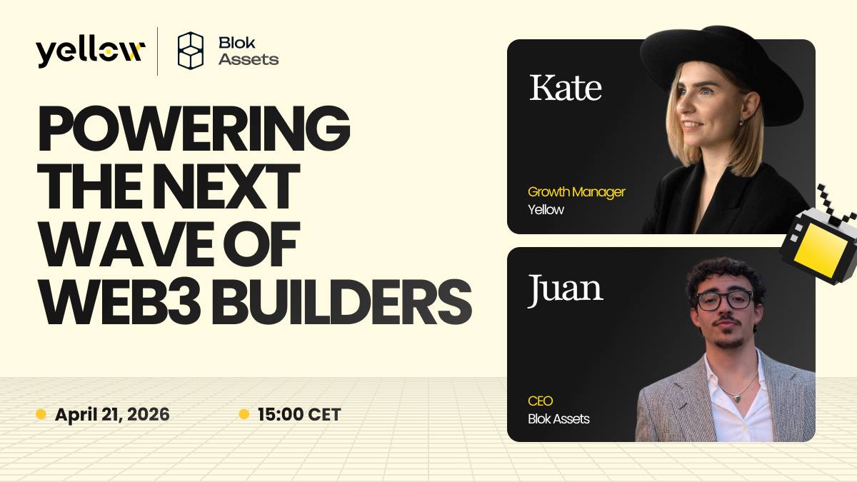 The Yellow Builders Alliance - connecting smart builders in our ecosystem with top-class resources and extended backing - is gathering serious momentum.

<a href="/juanmaripr/">Juan Mari</a> from <a href="/BlokAssets/">Blok Assets - Tokenization Firm</a> will explain tomorrow how his organization plans to assist builders. With <a href="/KStefanovych/">katherine_st</a>