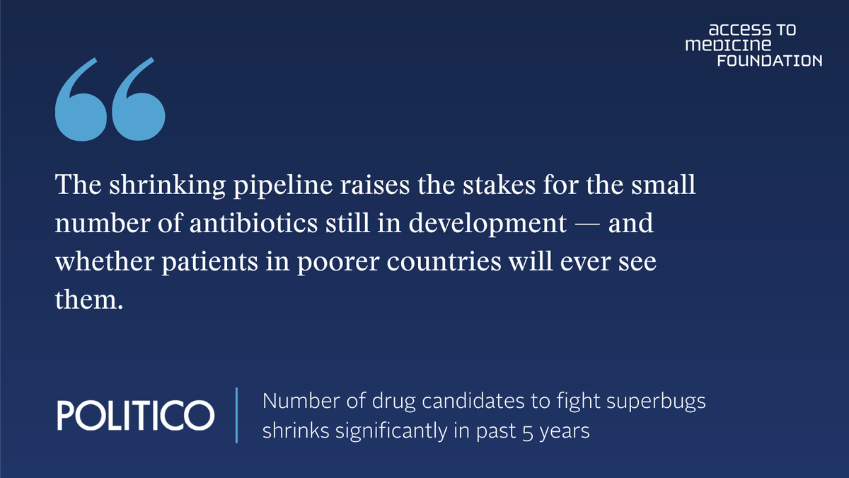 AtMIndex's tweet image. ✍️ @GPeseckyt takes a closer look at #AMRB26 for @POLITICOEurope, highlighting a shrinking antimicrobial pipeline &amp;amp; fewer big #pharma players, as smaller biotechs face funding &amp;amp; scale challenges. Read more➡️accesstomedicinefoundation.org/in-the-media/n… #AMR #GlobalHealth #HealthEquity