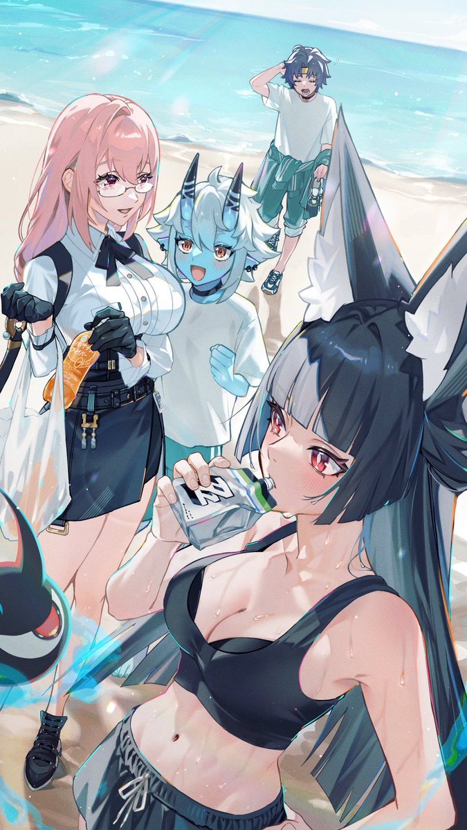 miyabi_daily's tweet image. Beach day with the squad 
.
.
.
.
.
.
.
Artist:@_sigm_ 
#zzzero #miyabi #ZenlessZoneZero