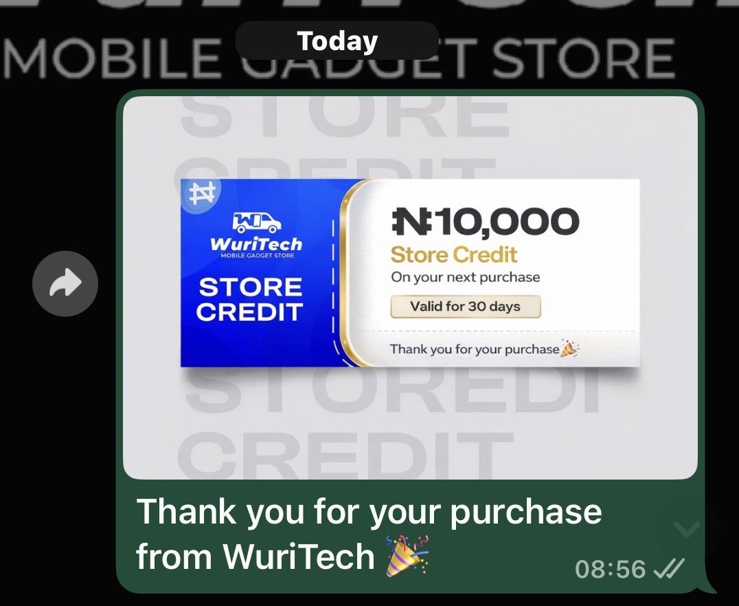 wuritech_ng's tweet photo. Rewarding our customers the WuriTech way 🎉

₦10,000 Store Credit issued ✅

Who’s next? 👀 #TrustedMobilePlug 🔌 https://t.co/bADkSwNdyu