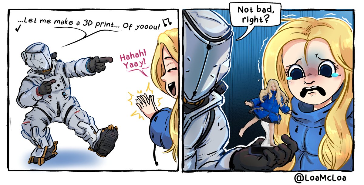 The Lim replicator could use some work. #pragmata #capcom #diana #hugh #comic #fanartㅤㅤㅤㅤ