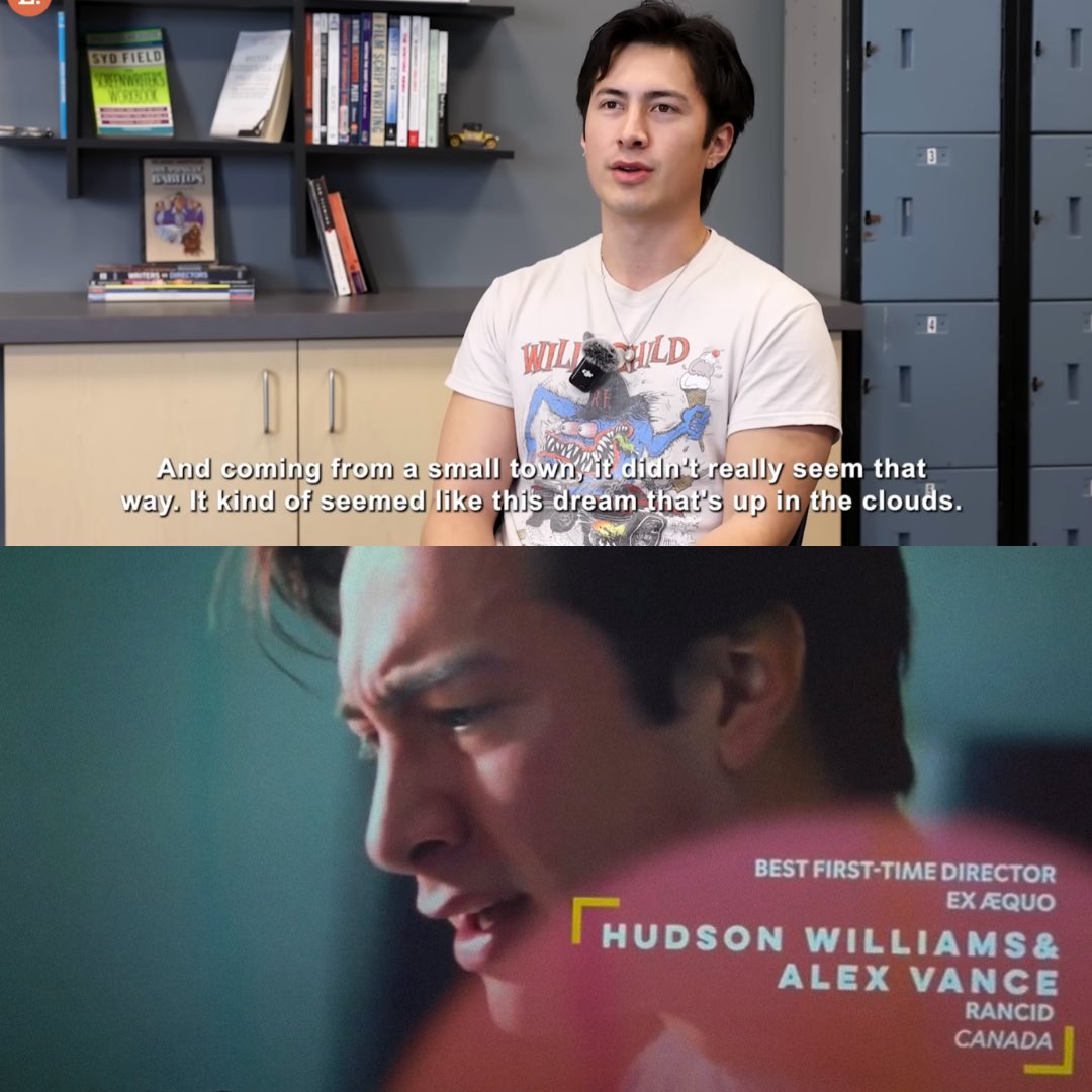hudson used to see a career in film as some sort of dream and now he’s not only getting to show his short films to a wider audience than he probably expected, he’s also earned his first-ever award as a director <3