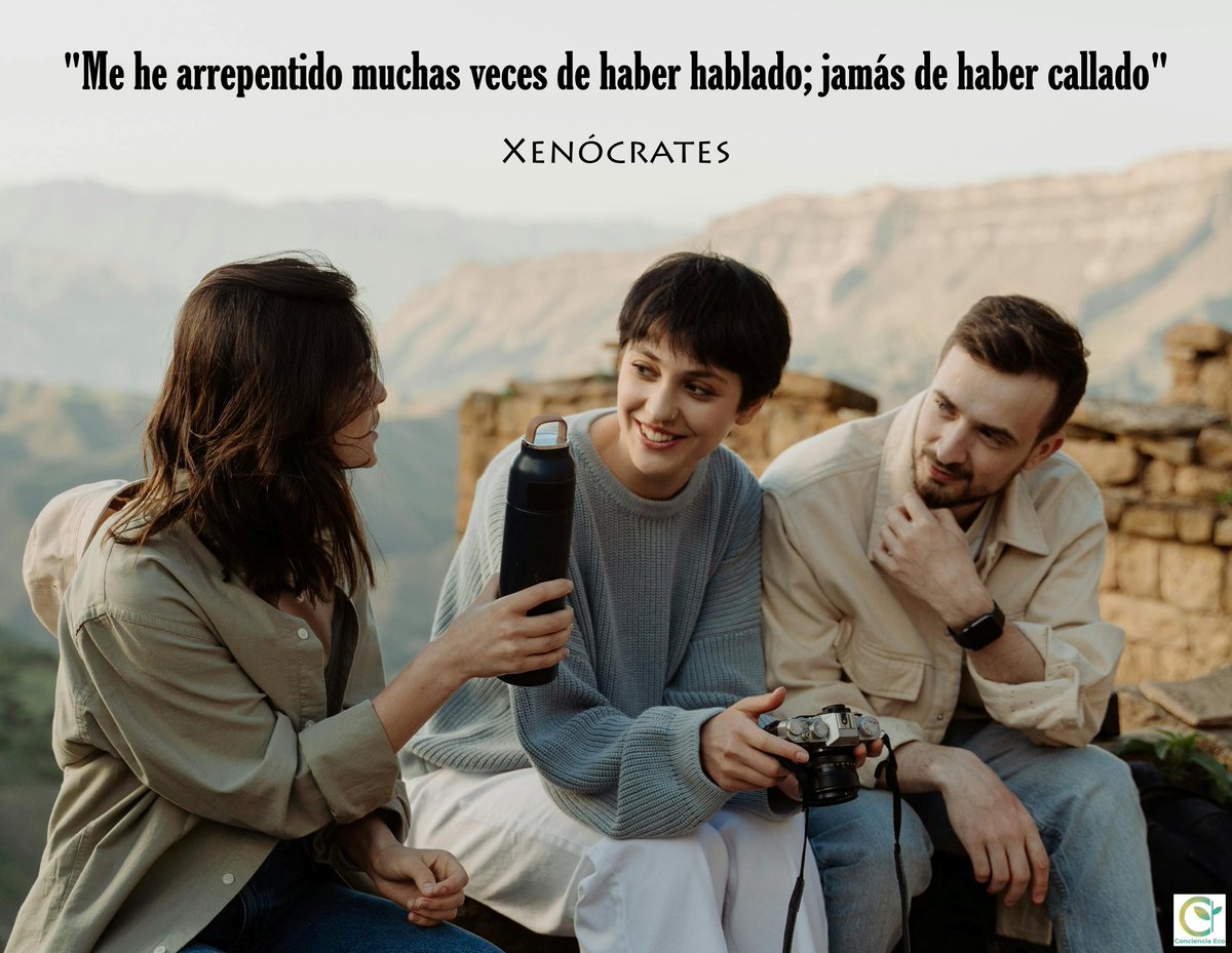concienciaeco's tweet photo. Una #reflexión para cada día:
"Me he arrepentido muchas veces de haber hablado; jamás de haber callado"
#Xenócrates
#medioambiente #silencio #callar #hablar #arrepentimiento #pensamiento #mente #conversación #filosofía #psicología #frasescélebres #actitud #sabiduría #ser #estar https://t.co/bYrsvCGRdU