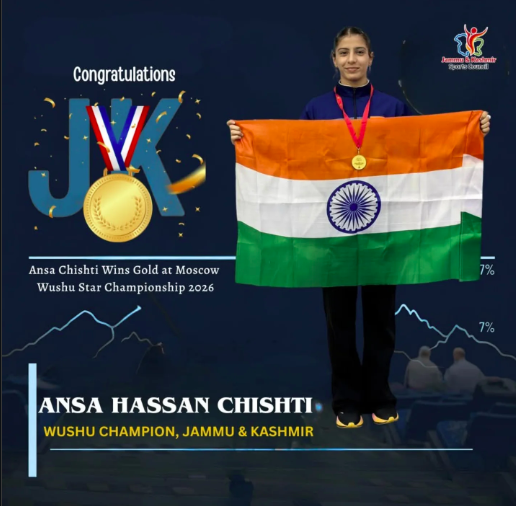 YunusKashmir's tweet image. A proud moment for #JammuandKashmir as wushu star Ansa Hassan Chishti clinches GOLD at the #Moscow #Wushu Star International Championship 2026, shining on the #global stage. @SrinagarGirl @sanjayraina @rainarajesh