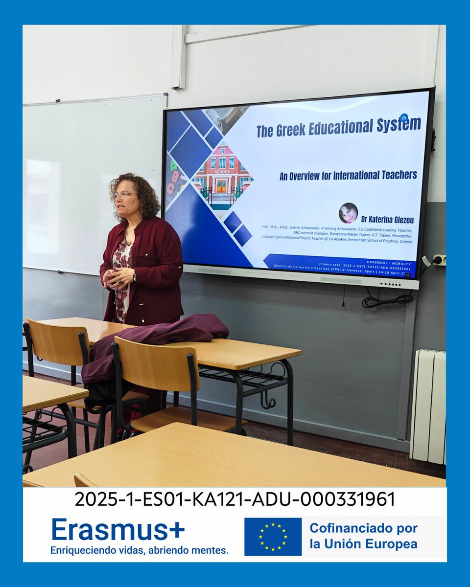 cfrourense's tweet image. 🌍✨ A experta STEM Katerina Glezou (Grecia) visitou Ourense no marco do Erasmus+ do sector de adultos.

Unha actividade de alto impacto, con traballo en múltiples centros e aprendizaxes en eTwinning, STEM e proxectos europeos 🇪🇺🤝

#ErasmusPlus @sepiegob