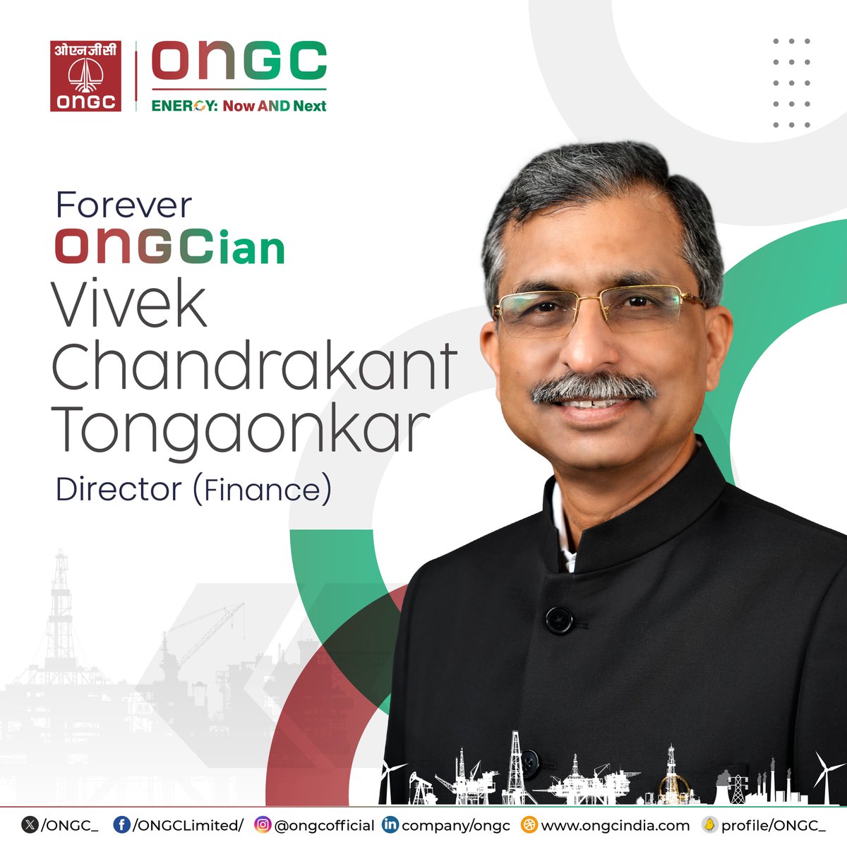 ONGC_'s tweet photo. #ONGC proudly celebrates the extraordinary journey of Shri Vivek Chandrakant Tongaonkar, Director (Finance), as he marks his superannuation, a moment that signifies the culmination of a legacy built on numbers, nuance, and unwavering financial stewardship.

From the intricate corridors of offshore project finance to the strategic helm of ONGC and its group entities, including MRPL, Shri Tongaonkar charted a path defined by precision, integrity, and quiet authority. An Electrical Engineer and MBA by qualification, he joined ONGC in 1987 and went on to shape the financial backbone of some of the organisation’s most complex operations.

His nearly four-decade-long journey spans offshore construction projects, joint venture finance, corporate accounts, taxation, and strategic financial governance. From handling finance for Panna-Mukta & Tapti JVs to steering financial operations across Assam, Western Onshore Basin, Mumbai High, Corporate Offices, and contributing to group-level financial oversight, he was never just managing accounts, he was enabling decisions that powered ONGC’s growth.

In leadership roles including Chief Offshore Finance, CFO, Chief Corporate Finance, and ultimately Director (Finance), Shri Tongaonkar played a pivotal role in strengthening financial systems, ensuring fiscal discipline, and aligning financial strategy with ONGC’s long-term vision across its ecosystem.

With every balance sheet strengthened, every project enabled, and every system refined, he has left an imprint that goes far beyond designation. He leaves behind not just a function, but a legacy of financial prudence, institutional strength, and enduring trust.

Once an #ONGCian, always an ONGCian.

#EnergyNowAndNext #YouAreEnergy