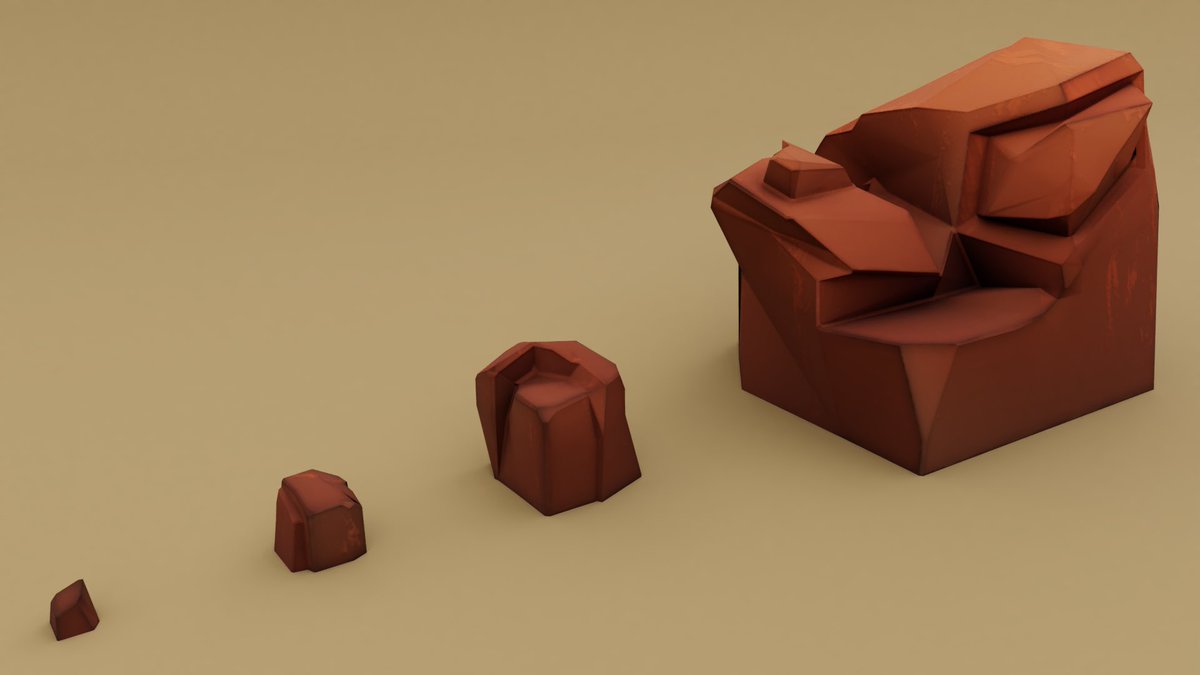 Logans3Dart's tweet image. Some fun stylized low poly rocks I made last night. #3Dmodelling