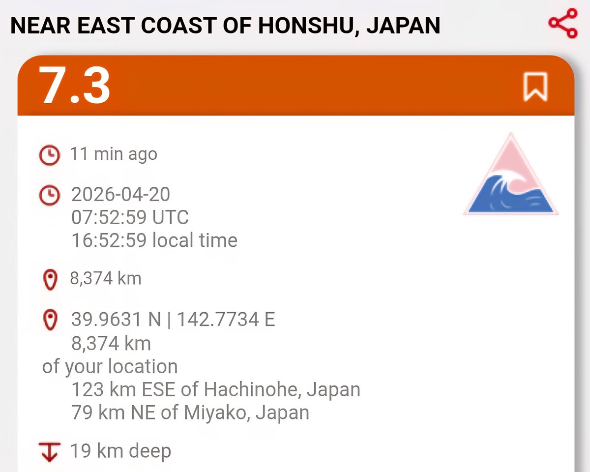 Setelah kurang lebih hampir 2 minggu menunggu, release juga gempa nya 
Stay safe warga jepang 🙏